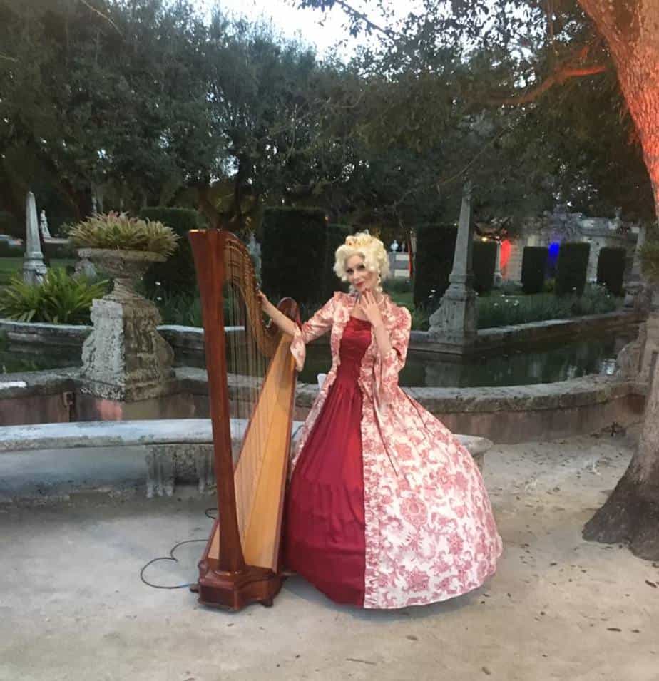 Spanish Monastery "Evening in Venice" Masquerade Gala at Vizcaya Museum with The Elegant Harp