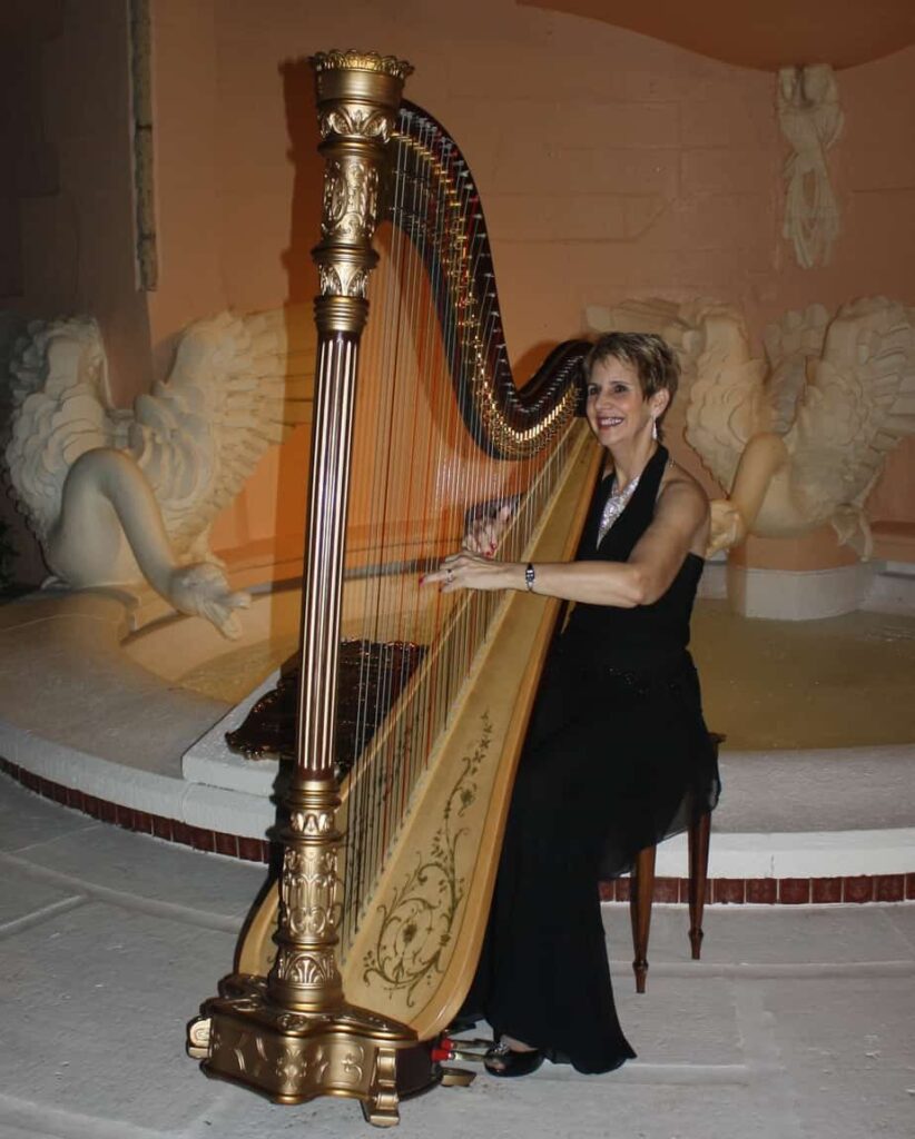The Elegant Harp Harpist performs for corporate cocktail party at Mar-a-Lago in Palm Beach, FL