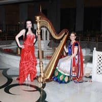The Elegant Harp Harpists Performing Taj Mahal Hotel, New Delhi, India