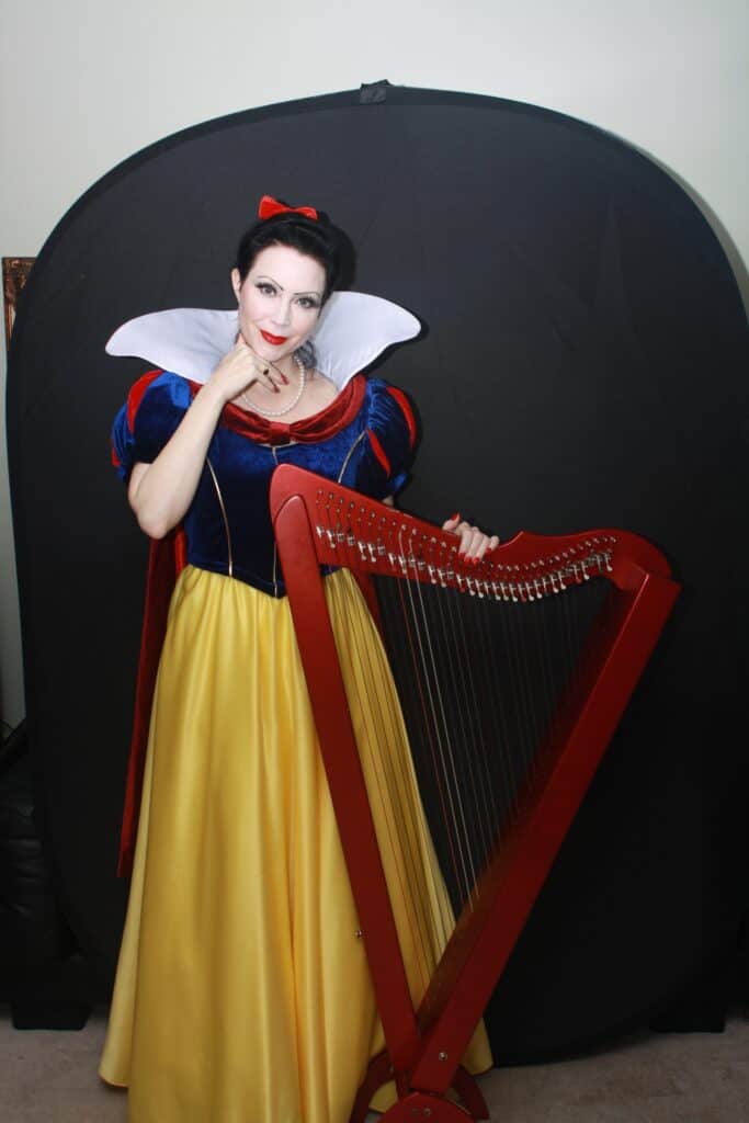 Snow White themed Disney kid's Party wit harpist AnnaLisa Underhay