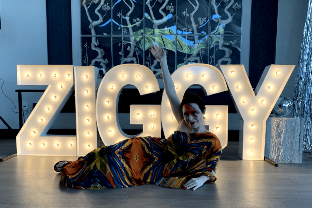 Ziggy Stardust themed Baby Shower with Florida Harpist AnnaLisa Underhay