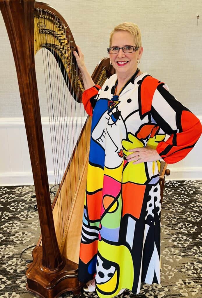 Florida Harpist Esther Underhay performs for Art Show in Jupiter