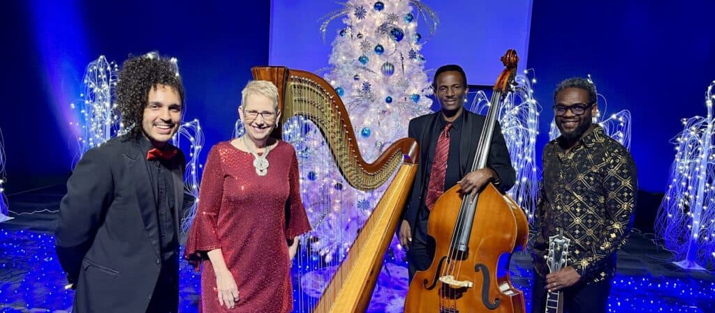 The Elegant Harp Jazz band performs for Christmas Party